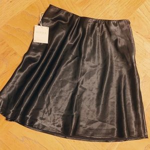 NWT Black silk f21 mini skirt